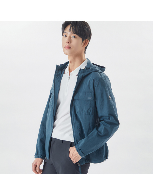 라이프로그 [24SS] 남성 스트레치 후드 바람막이 점퍼 MSJPO352_TB 착용컷