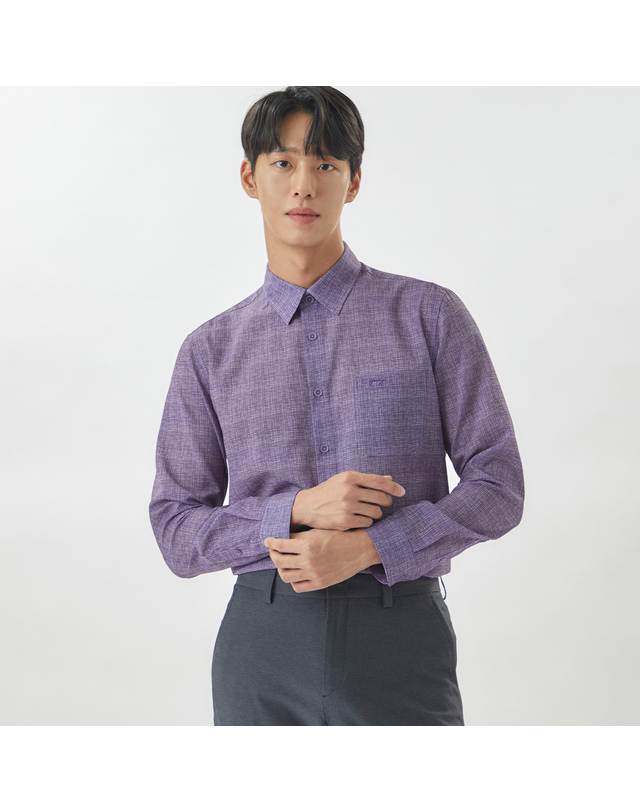 라이프로그 [24SS] 남성 스트레치 잔체크 셔츠 MCWSO202_PP 착용컷