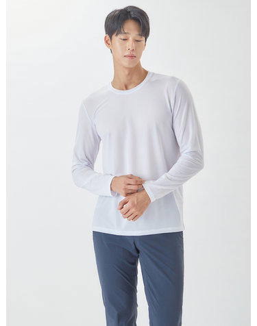 냉감 라운드 긴팔 티셔츠 MVTSOF62_WH