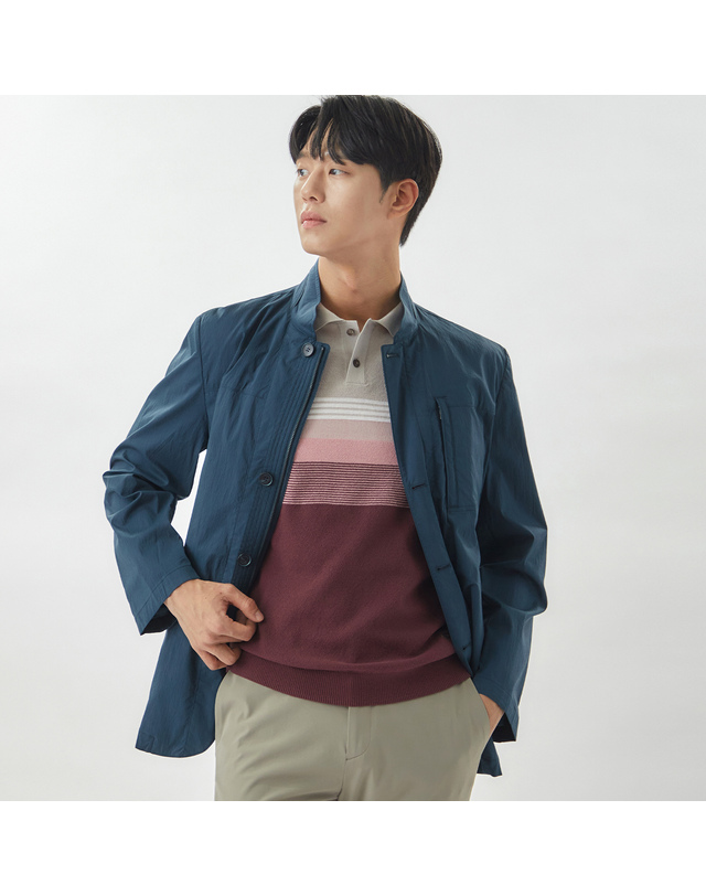 라이프로그 [24SS] 남성 스트레치 메쉬안감 사파리 점퍼 MCJPO304_TB 착용컷