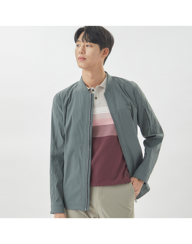 라이프로그 [24SS] 남성 스트레치 캐주얼 블루종 점퍼 MCJPO301_GR 착용컷