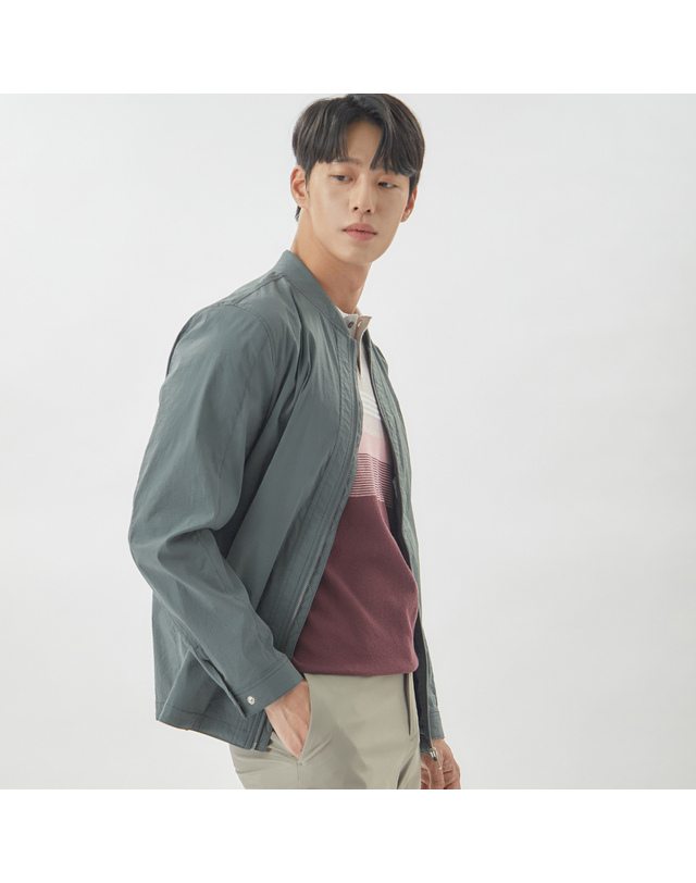라이프로그 [24SS] 남성 스트레치 캐주얼 블루종 점퍼 MCJPO301_GR 착용컷
