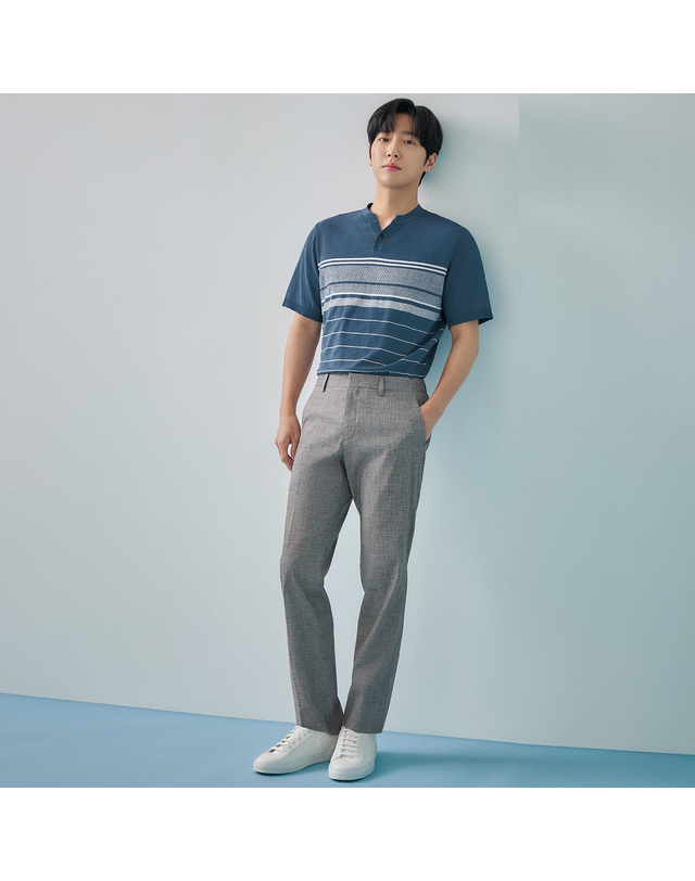 라이프로그 [24SS] 남성 스트레치 뒤밴딩 셋업 팬츠 MCPTO332_GR 착용컷