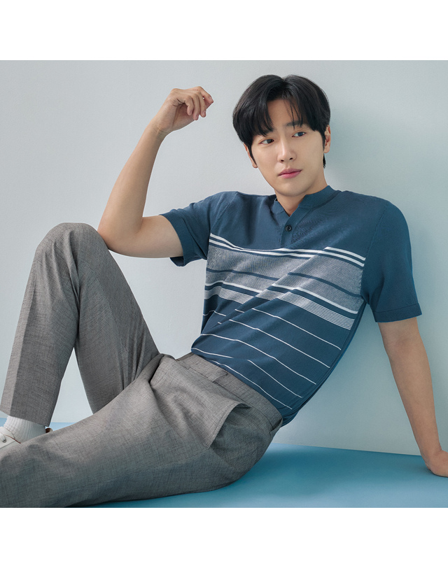 라이프로그 [24SS] 남성 스트레치 뒤밴딩 셋업 팬츠 MCPTO332_GR 착용컷