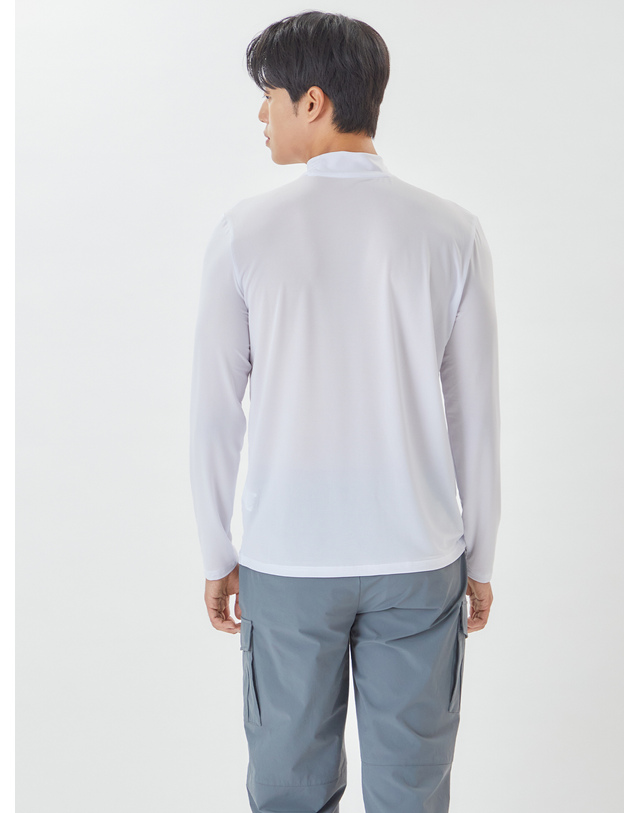 라이프로그 냉감 반폴라 긴팔 티셔츠 MVTSOF61_WH 착용컷