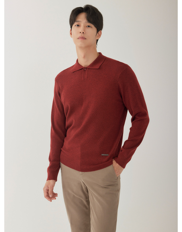 라이프로그 남성 솔리드 카라 니트 MCKTO902 착용컷