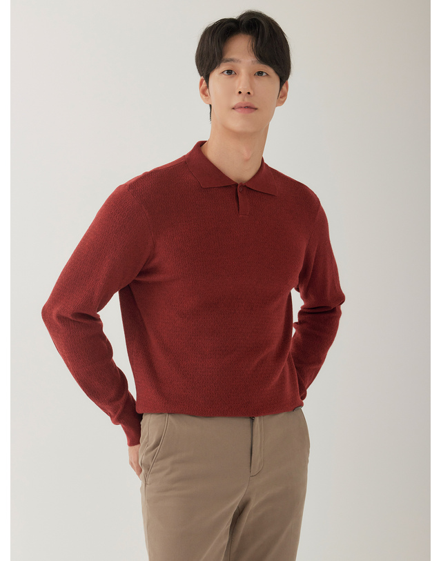 라이프로그 남성 솔리드 카라 니트 MCKTO902 착용컷