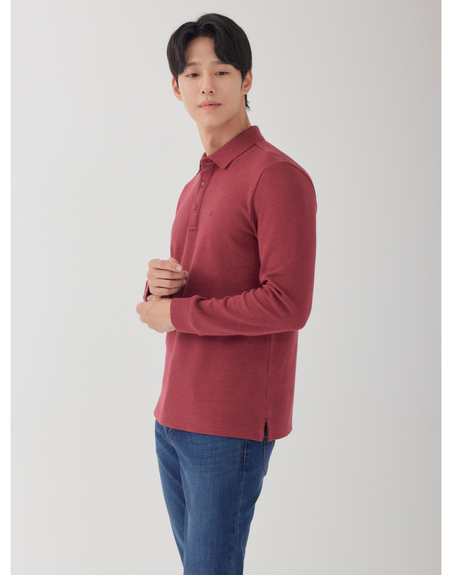 라이프로그 남성 배색 카라 티셔츠 MSTSO962 착용컷