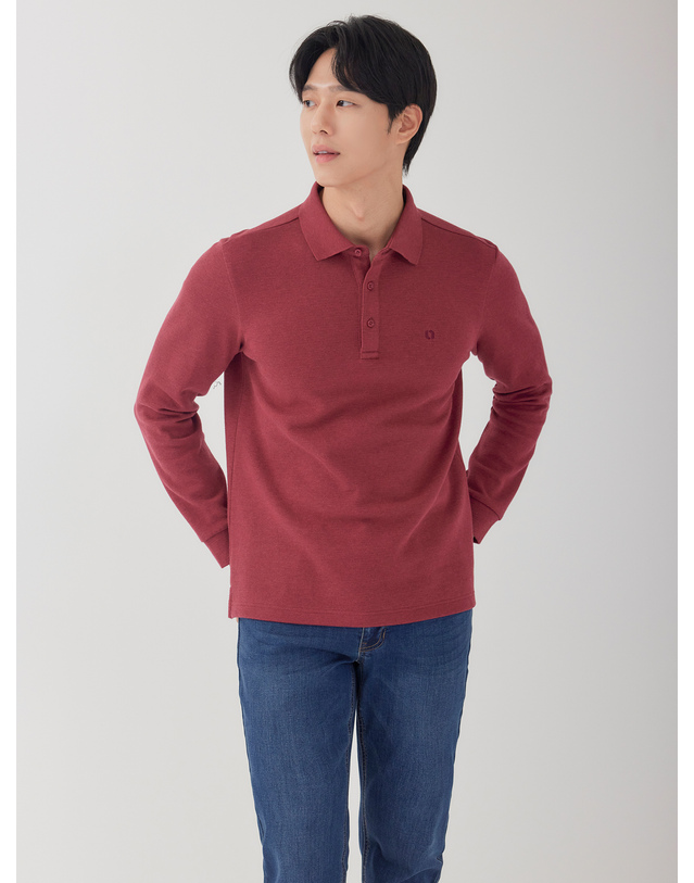 라이프로그 남성 배색 카라 티셔츠 MSTSO962 착용컷