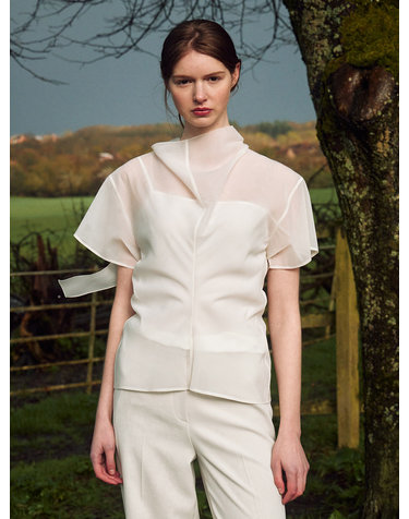 온앤온 Half-Sleeved Tie Blouse NEW4MBC01