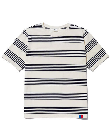 모던 번들 스프라이프 티셔츠 MS04S4 CREAM/NAVY