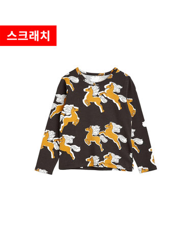 스크래치 키즈 홀스 패턴 티셔츠 블랙 22720126 99