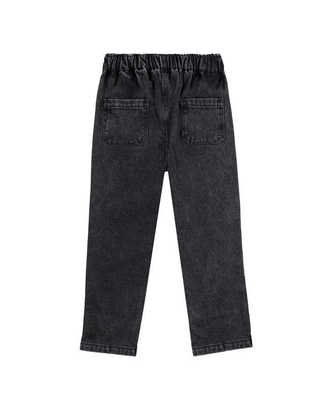 보보쇼즈 25SS 키즈 로고 프린트 데님팬츠 블랙 B125AC084 061 착용컷