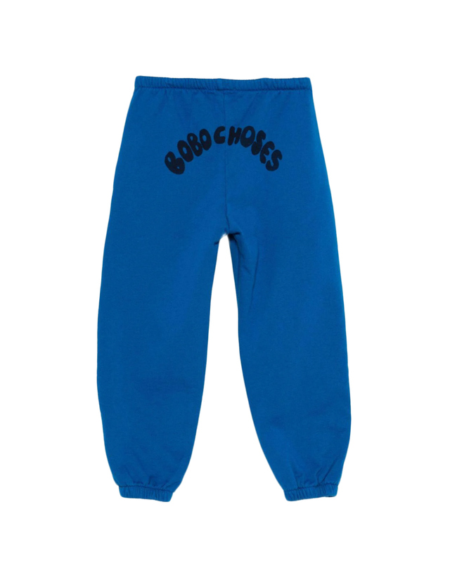 보보쇼즈 25FW 키즈 커브 백 로고 조거 스웻팬츠 블루 B225AC067 421 착용컷