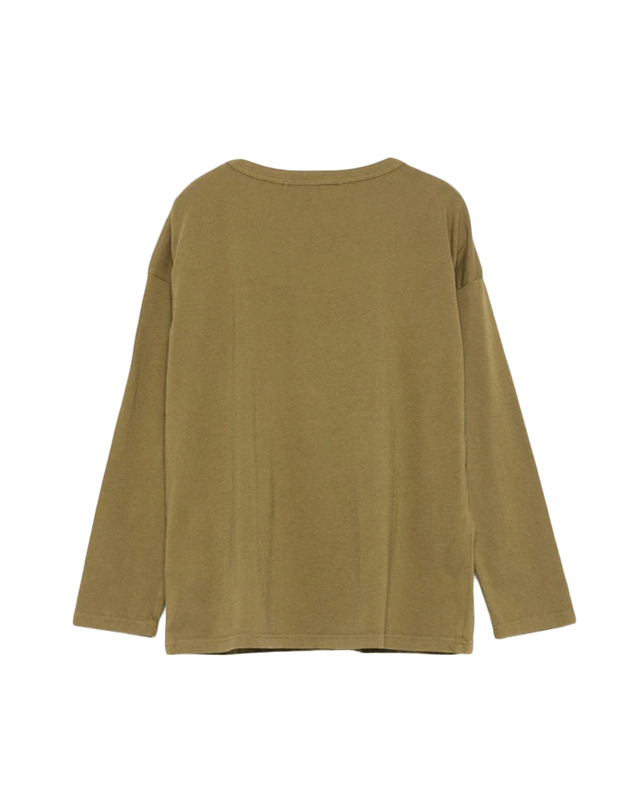 보보쇼즈 25FW 키즈 라오카 프린트 롱슬리브 티셔츠 올리브그린 B225AC017 370 착용컷