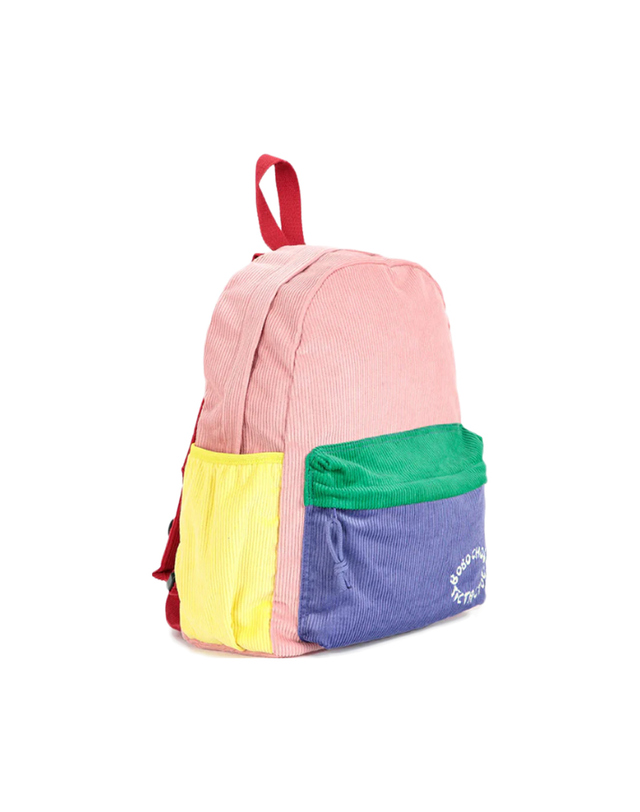 보보쇼즈 키즈 틱탁토 컬러브럭 코듀로이 스쿨 백팩 멀티컬러 B225AI055 991 착용컷