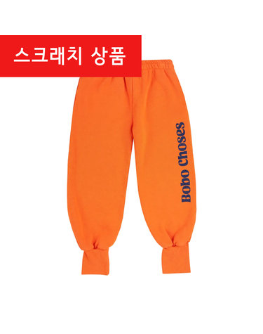 스크래치 키즈 로고 프린트 조거팬츠 오렌지 B125AC140 811