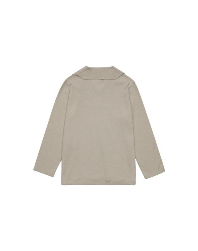 아페쎄 아페쎄 스프레드 칼라 긴소매 니트 WSAAYF23168-AAC 베이지 착용컷