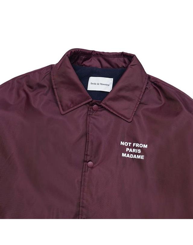 드홀드무슈 드롤드무슈 남성 LE VESTE POLAIRE 슬로건 카라 자켓 버건디 CJT158-PA010-BX 레드 착용컷