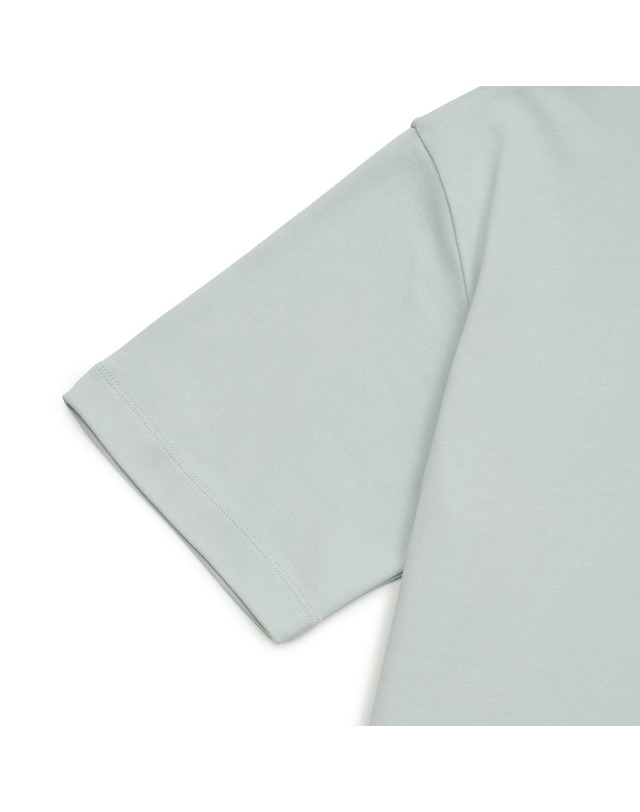 드홀드무슈 드롤드무슈 슬로건 르 티셔츠 라이트 블루 TS101-CO002-LBE 착용컷