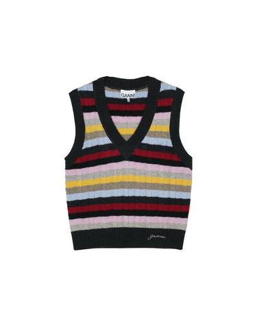 가니 여성 울 믹스 니트 베스트 멀티컬러 K2286-999