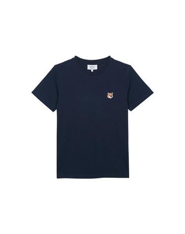 메종키츠네 여성 폭스 헤드 패치 레귤러 티셔츠 잉크블루 LW00105KJ0008-P476