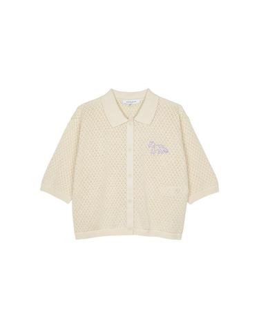 메종키츠네 여성 베이비 폭스 엠브로이더리 가디건 인 레이스 리치 바닐라 OW00515KT1135-0145