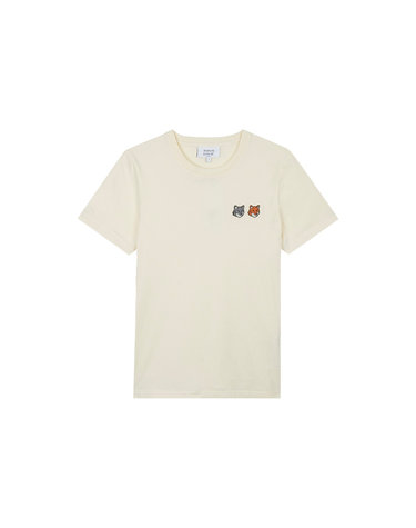 메종키츠네 여성 더블 폭스 헤드 레귤러 티셔츠 라떼 OW011CFKJ7026-P702