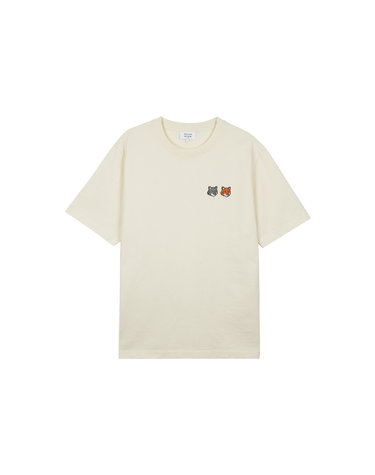 메종키츠네 남성 더블 폭스 헤드 컴포트 티셔츠 라떼 OM011CFKJ7025-P702