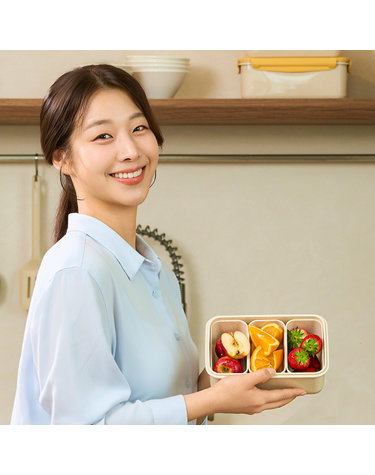 닥터하우스 오래 신선 항균 밀폐용기 나눔 1100ml 3칸