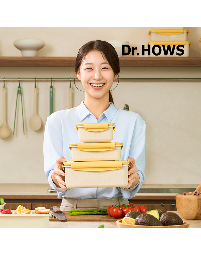 닥터하우스 닥터하우스 오래 신선 항균 밀폐용기 나눔 530ml 2칸 착용컷