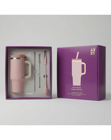 닥터하우스 샭 보온보냉 대용량 텀블러 선물세트 900ml  (라벤더)