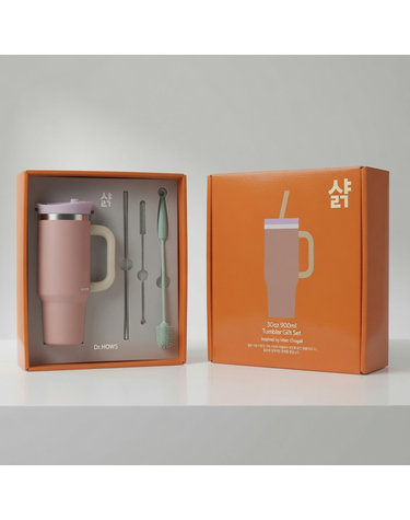 닥터하우스 샭 보온보냉 대용량 텀블러 선물세트 900ml  (살구)