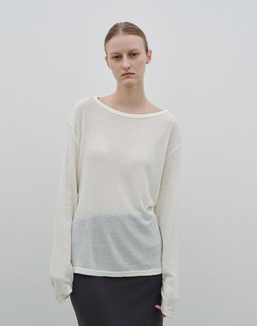 Back String Wool T-Shirt (Ivory)