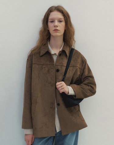 Modern Suede Half Jacket (Brown)