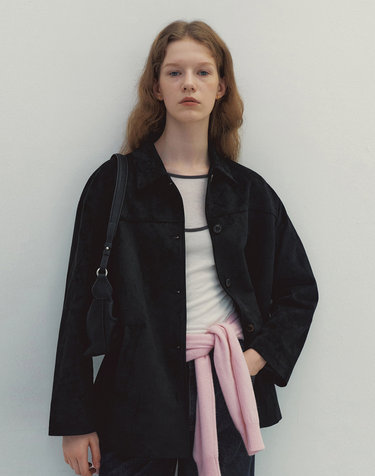 Modern Suede Half Jacket (Black)