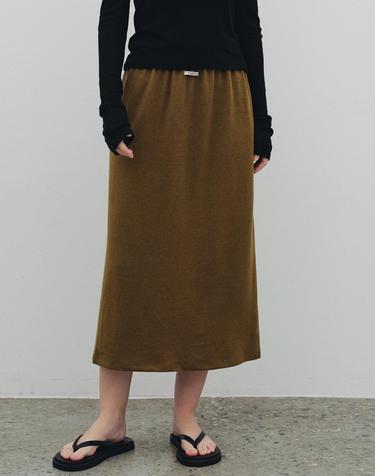 Smock Banding Long Skirt (Olive)