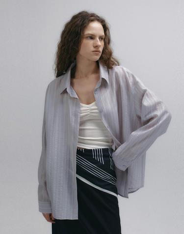 Wrinkle Multi Stripe Shirt (Gray)