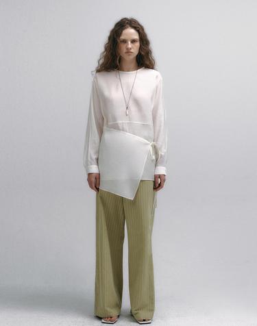 Glow Tencel Wrap Blouse (Ivory)