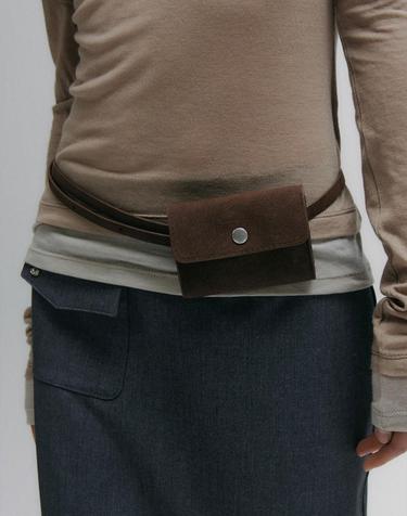 Slim Strap Mini Belt Bag (Brown)