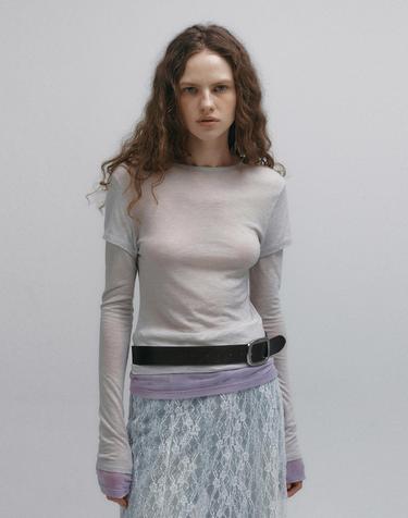 Double Layered Tencel T-shirt (Light Gray)