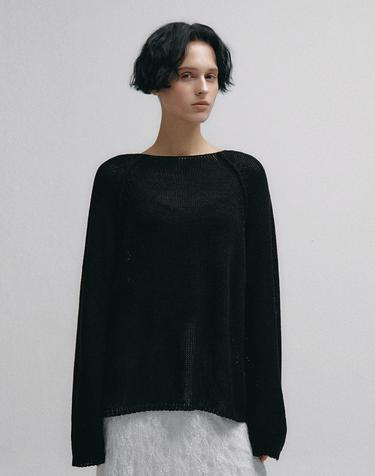 Drop Raglan Over-Fit Knit (Black)