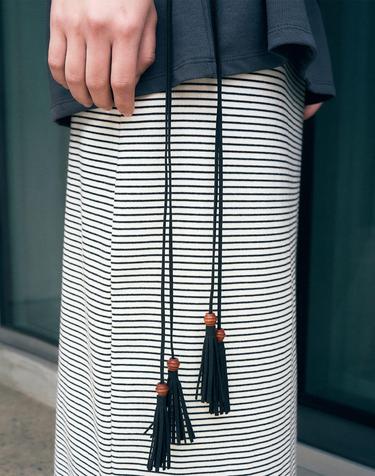 Ethnic Tassel Belt (Black)