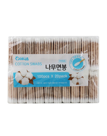 이지앤 나무 면봉 100개입 X 20봉지 (총2000개입)