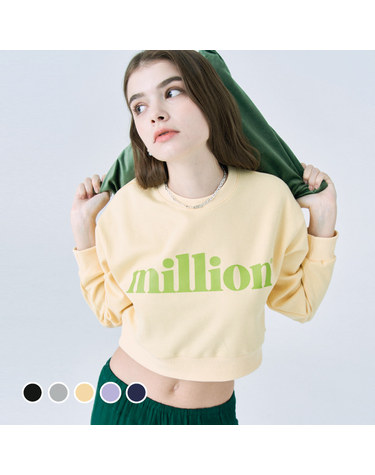 MILLION BIG LOGO CROP SWEATSHIRT