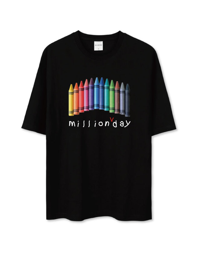 밀리언데이 MILLION CRAYON T-SHIRT 착용컷