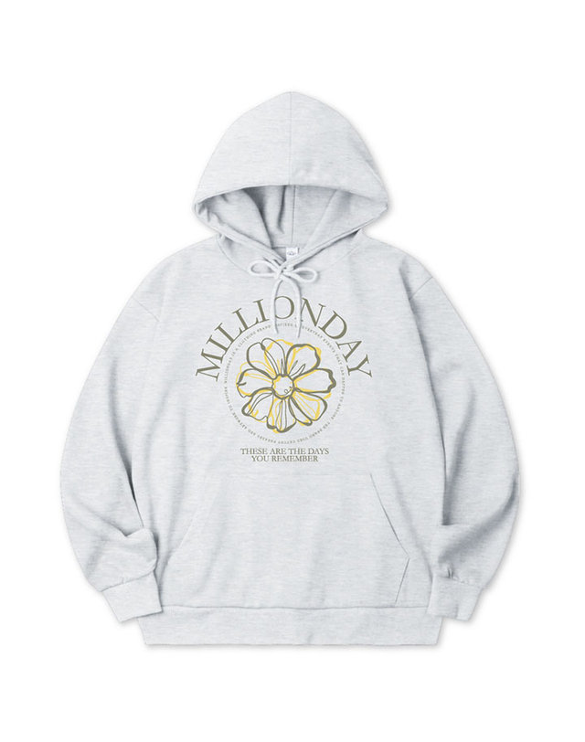 밀리언데이 MILLION ROUND FLOWER HOODIE 착용컷