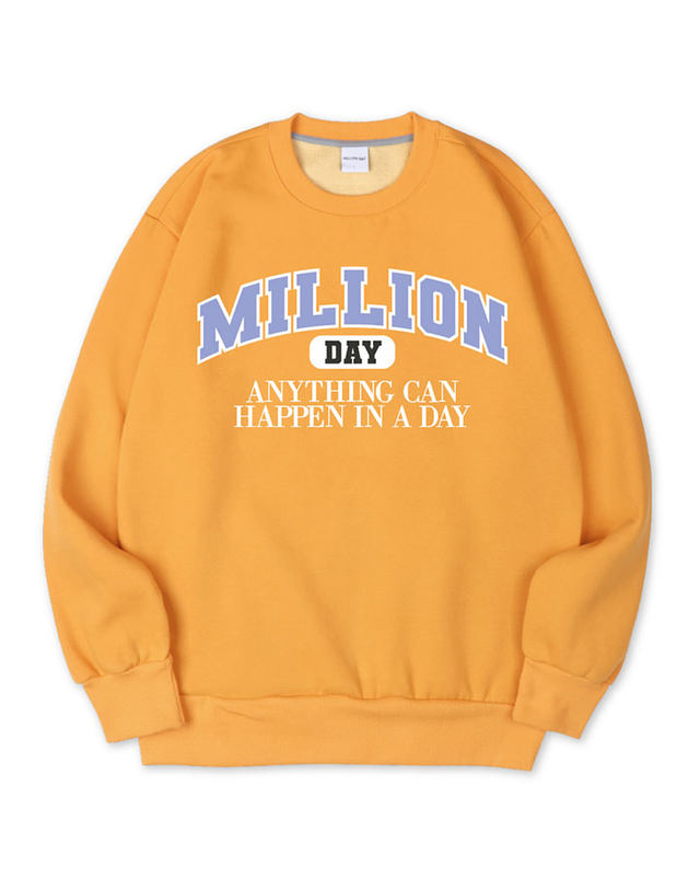 밀리언데이 MILLION CAMPUS SWEATSHIRT 착용컷