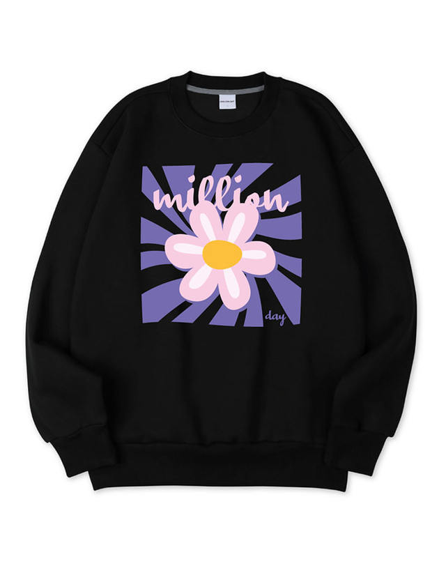 밀리언데이 MILLION SQUARE FLOWER SWEATSHIRT 착용컷