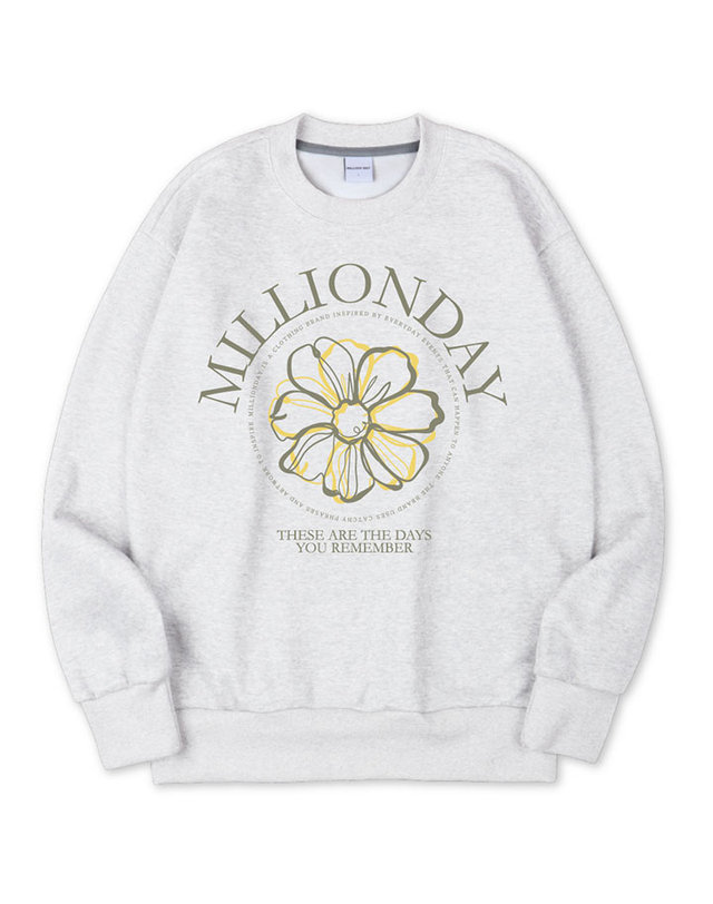 밀리언데이 MILLION ROUND FLOWER SWEATSHIRT 착용컷